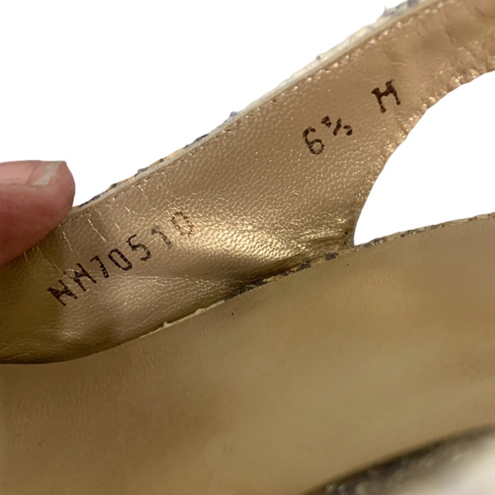 STUART WEITZMAN Snake Embossed Leather Cork Wedges - Picture 6 of 7